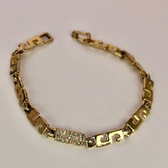 Vintage Bracelet Gold Crystal “S” Initial Design​​​​​ - Picture 3 of 6